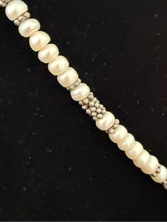 Intricate Pewter Pendant and Fresh Water Pearl Necklace - Picture 7 of 9